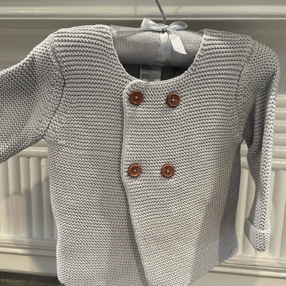 NWT Bloomingdales Elegant Baby 6m Gray Cardigan
